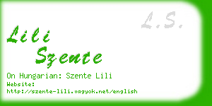 lili szente business card